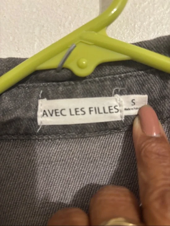 Avec Les Filles Gray Washed Denim Shirt Dress with Tie Belt - Picture 3 of 8